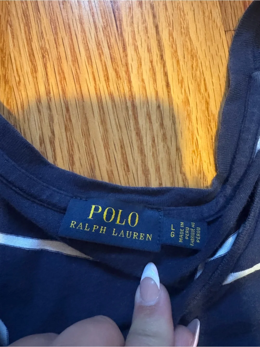 Ralph Lauren women’s Navy Stripe V-Neck Tee